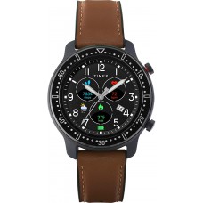 Timex Metropolitan R AMOLED Smartwatch with GPS & Heart Rate 42mm Black with Brown Leather & Silicone Strap Timex Metropolitan R AMOLED Smartwatch with GPS & Heart Rate 42mm Black with Brown Leather & Silicone Strap